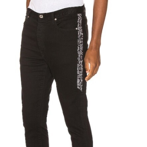 Keiser Clark Racer Denim Jeans Black faux python detailing - Picture 12 of 12